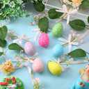 Suncalla 6 Pcs 4 ft Easter Garland with Easter Egg Flowers Garland Artificial Spring Hanging Flower Leaf Banner Pastel String Rustic Hanging Wreath for Mantle Fireplace Window Indoor Outdoor Decor