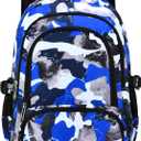 School Backpack Casual Daypack Travel Outdoor Camouflage Backpack Christmas Presents for Boys and Girls (Ax Camo Blue)