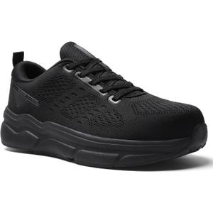 Wide Steel Toe Shoes for Men Orthopedic Safety Shoes with Arch Support, Waterproof Non Slip Work Shoes Comfortable Cushioned Walking Shoes, Size 8.5 M
