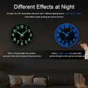 JoFomp LED Wall Clock for Bedroom Night Glow, 12 Inch Silent Wall Clocks Battery Operated, Light Up Wall Clocks for Living Room Decor, Sound Control Modern Wall Clock Glow in Dark for Kitchen Office