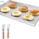 VEVOR Stainless Steel Griddle, 36x22 inch Universal Flat Top Rectangular Plate, Gas Grill Griddle for BBQ Grill, Teppanyaki, Portable Family Cookware with Handle, for Camping Tailgating Party