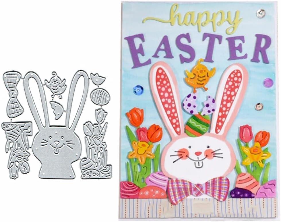 Easter Rabbit Dies Metal Die Cuts, Easter Rabbit Cutting Dies Cut Stencils for DIY Scrapbooking Cards Photo Album Decorative Embossing Paper Dies for Scrapbooking Card Making