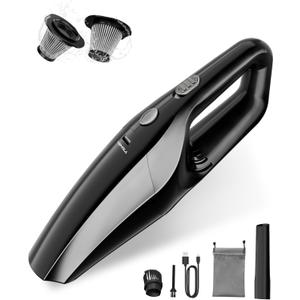TEMOLA Handheld Vacuum Cordless, Car Vacuum Portable Cordless 12000Pa with Brushless Motor, 0.8lbs Lightweight Mini Vacuum Cleaner, Car Accessories for Women Home Pet Office