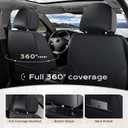 Coverado Automotive Seat Covers Front Seats, Leather Seat Covers 2 Pack, Black Green Car Seat Cover, Waterproof Car Seat Protector with Lumbar Support, Front Seat Covers Universal Fit for Most Cars