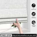 LazBlinds Cordless Roman Shades for Windows, Blackout Room Darkening Thermal Insulated Window Blinds, Lightweight Fabric Blinds for Indoor Windows, 37" W x 60" H, Off White