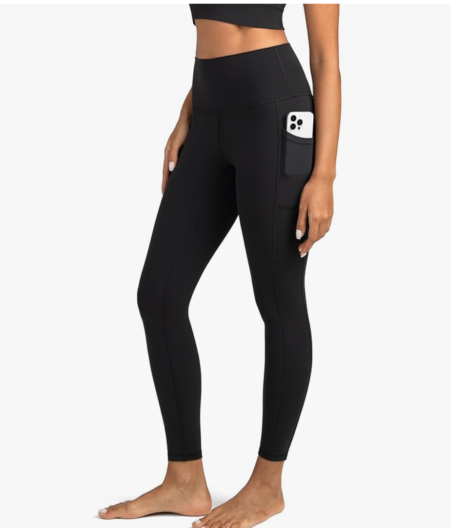 Colorfulkoala Women's High Waisted Yoga Pants 7/8 Length Leggings with Pockets L
