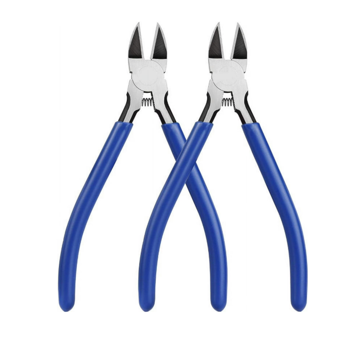 Wire Cutters 2 Pack 6 Inch Wire Cutters Set Spring Loaded Wire Snips Diagonal Cutting Pliers Dikes Precision Wire Clippers Small Flush Cutter for Cutting Wires, Electronics, Cables, Jewelry
