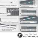 Kenney Rogers Twist & Fit Tension Window Curtain Rod, No Tools Installation, 5/8" Diameter, Adjustable 4884", Black