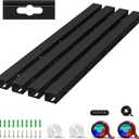 Cable Raceway - Magnetic Cable Management Under Desk with Upgraded Aesthetic Large Hole, Cord Organizer Kit for Hiding Computer, Gaming Desk, Network, Power Cord, TV - 4PCS 4x15.7in Black