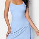 QINSEN Womens Two Pieces Tennis Dress with Shorts Workout Open Back Active Golf Dresses