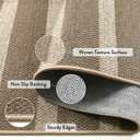 Lahome Elance Striped Easy Jute Rug, 3x5 Outdoor Patio Porch Rug Washable Rugs for Entryway, Indoor Outdoor Living Room Carpets, Farmhouse Neutral Non Slip Carpet for Backyard Bedroom RV, Khaki