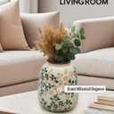 Vintage Ceramic Flower Mini Vase Home Decor - Tabletop Rustic Vase for Decor Living Room Bookshelf Office Kitchen Cottage, White Vases for Bouquet, Chinoiserie | Grand Millennial | 6.1inch