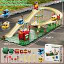KIZONLY Puzzle Racer Kids Car Track Set, 4-Tier Race Tracks for Kids Ages 3-5 with 3 Cars, Traffic Parts, Trucks for Toddlers 2-4 Years, Floor Puzzle Tracks Car Gift for Boys Girls 3 4 5 Year Old
