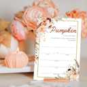 Fall Floral Pumpkin Baby Shower Invitations - A Little Pumpkin Is On The Way Design with Envelopes And RSVP Cards - 20Pcs Fill In Baby Shower Party Cards(4 x 6 Inch) (041)
