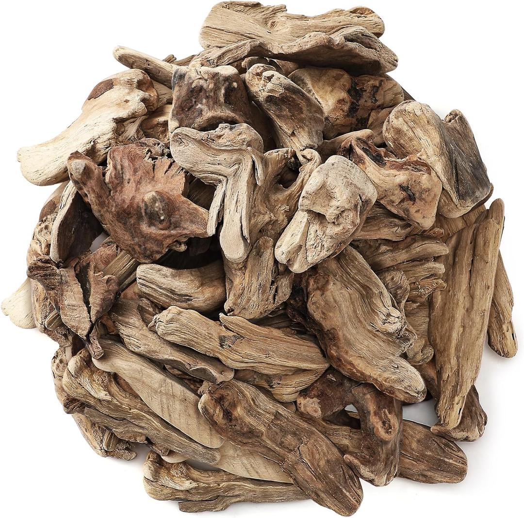 32oz Driftwood for Crafts and Decor, Mixed Size Driftwood Pieces Large Drift Wood Decor for Home Wedding Table DIY Art Beach Decoration, 2 Inches to 7 Inches in Length