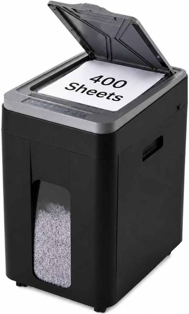 Paper Shredder Heavy Duty 400-Sheet Auto Feed, Micro Cut P5 Security