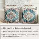 Boho Throw Pillow Covers 22x22 inch Set of 2,Boho Vintage Carpet Pattern Antique Ethnic Decor Double Sided Pattern Cushion Cover Soft Pillow Case Living Sofa Room Bed Square Pillow Cover