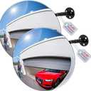 11.65 Inch Frameless 1.8mm Thick Acrylic Convex Mirror - Adjustable Wide Angle View Indoor Security Mirror for Garage Parking Warehouse Office and Corner Security Traffic, 2 Pack