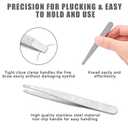 3 x Eyebrow Tweezer Set, 4 Pcs Professional Stainless Steel Tweezers for Women, Precision Tweezer for Facial Hair, Splinter and Ingrown Hair RemovalBright silver