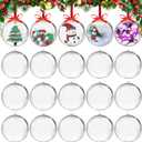 20PCS Christmas Ornaments,6CM Clear Plastic Ornaments Balls,Clear Christmas Ornament for Crafts,Acrylic Fillable Xmas Tree Ornament Balls for DIY,Wedding,Parclearty and Valentine's Day (M-6CM)