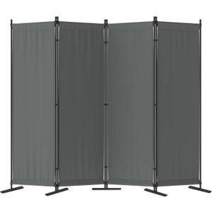 Morngardo Room Divider, Folding Privacy Screens, 4 Panel Room Partitions, 88" Foldable Wall Dividers, Portable Separating for Home Office Bedroom Dorm Decor (Grey)