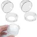 2 Pack Deadbolt Child Safety Lock Cover, Child Proof Door Knob Cover, Large Size Door Safety Deadbolt Lock for Kids, 2.76 * 2.14" (Transparent)