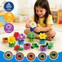 10 Sets Flower Garden Toddler Toys, Kids Gardening Building Toy, Color Shape Sorting & Stacking Game, Montessori Preschool Learning Activities for Toddlers 1 2 3 Year Old