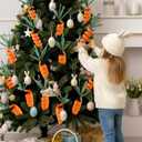 Threehoney 12 Pcs Easter Tree Picks Decorations Fake Carrot Picks 9.8'' Carrot Pick Decorations Carrots Tree Ornaments Easter Trees Decoration for Treetopper Branches Vase Filler Spring Home Decor