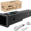 Nilight Trailer Hitch Extender 7 inch Extension Length Fits for 2" Receiver Tube with 5/8 inch Stainless Steel Bolt Flange Nut and Clip 3,500 lbs GTW Matte Black