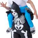 IHGYT Inflatable Skeleton Carry Me on The Shoulder Costume Ride Costumes Air Blow up Suit party dress Halloween and Christmas Cosplay Adult Size
