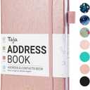 Taja Address Book with Alphabetical Tabs,Hardcover Address Books Large Print for Record Contacts, Small Address Book to Store All Your Important Informations In One Place - Rose Gold