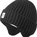 MaxNova Baby Winter Hat Toddler Beanie Hat Earflap Knit Cap for Boys Girls 0-8 Years (Black)