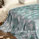 OMERAI Cooling Blankets for Hot Sleepers Breathable Cooling Throw Blanket Lightweight Cooling Summer Blanket for Bed/Travel/Outdoor Coconut Trees Printed Cooling Blankets 50''x70'', Throw Size, Green