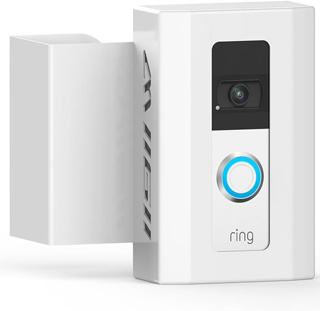 MIIGII Anti-Theft Doorbell Mount for Ring Doorbell 4/ 3/ 2/ 1, No Drill Adjustable Video Doorbell Cover Holder for Home Apartment Office Room, Waterproof Stainless Metal Made, White
