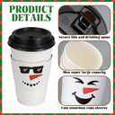 100 Pcs 16 oz Christmas Disposable Paper Cups with Lids and Coffee Cup Sleeves Snowman Face Hot Cocoa Cups for Hot Cold Drinks Drinks, Family Gatherings & Xmas Holiday Party Supplies