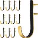12 Pieces Metal Gun Racks Hooks Rifles Shotgun Hooks for Wall Mount Storage for Cabinets, Offices, Walls (Gold)