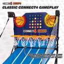 EastPoint Connect4 Hoops Arcade Basketball Game - Blue, Medium - LED Scoring for Kids Games - Foldable Indoor Design for Family Fun - Four-in-a-Row Challenge