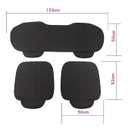 Car Seat Covers Front/Rear Protector Mat Pad, Anti-Slip Full Set Car Seat Cushion, Linen Fabric Universal Siz (Beige-Front+Rear Bottom Seat) 2 Pcs Black 21 x 21 In