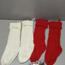 46 CM Knitted Christmas Stockings Gift Socks Hanging Decor Unique Color Set of 4 Big Size B