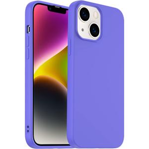Amytor Designed for iPhone 14 Plus Case, Silicone Ultra Slim Shockproof Phone Case with Soft Anti-Scratch Microfiber Lining, [Enhanced Camera Protection] 6.7 inch (Purple)