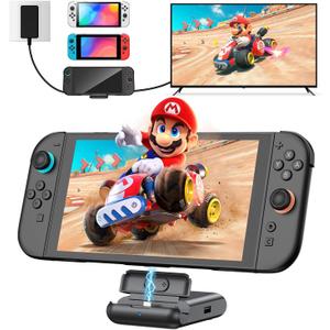 Switch 2 Docking Station with 4K@144Hz HDMI Output/Type C Port/3 USB Port/100W Fast Charging, TV Docking Station for Switch2/1/OLED (Only Dock,Not Suitable for Use with Protective Case)