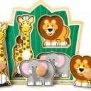 Melissa & Doug Jungle Friends Safari Animals Jumbo Peg Wooden Puzzle