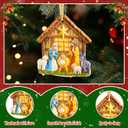 TEEZWONDER Christmas Christian Gifts for Women Men - O Holy Night 3D Porcelain Nativity Christmas Ornaments 2025 - Catholic Religious Gifts for Women Christian, Nativity Ornaments Stocking Stuffers