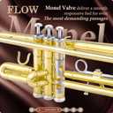 ALLSET Bb Standard Trumpet for Beginners | Student Band, Orchestra, Pro Level Performance | Professional Brass Trumpet Kit with Hard Case, 7C Mouthpiece& Cleaning Kit | Gold