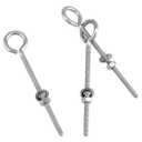 QWORK Eye Bolts, 10 Pack 1/4" x 4" Stainless Steel Long Threaded Eyebolts with Nuts, for Hanging or Securing Cables
