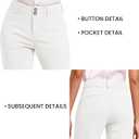 KICZOY Women Dress Pants Stretch Business Straight Leg with Pockets Wear to Work Casual 2026 Suitpants (White, S)