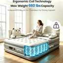 Air Mattress with Headboard, 16" Inflatable Bed with Built-in Electric Pump, 2-Min Quick Inflation/Deflation, Leak-Free Odorless Design, Supports 650 lbs, Airbed for Camping,Home,Guests,Travel-Twin