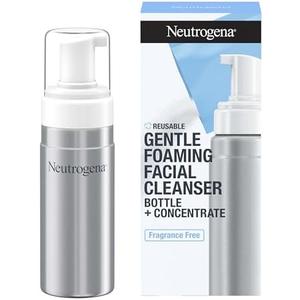 Neutrogena Reusable Gentle Foaming Facial Cleanser Starter Kit, Fragrance-Free Face Wash Concentrate is Gentle Enough for Sensitive Skin, 1 Reusable Pump Bottle & 1 Refill Pack, 7.5 fl. oz