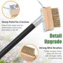 LLARGUEST Crack Weeder, 2-in-1 Long Handle Weed Brush & Scraper Tool, Manual Crevice Weeder for Pavers, Driveways, Decks, and Garden Paths.