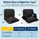 DEKEMASTER 25'' Stadium Seat with Back Support, Sofa-Style Comfort | 4.3'' Thick Cushion & Backrest, 6 Reclining Positions, Adjustable Armrests, Safety Hooks & Adjustable Strap, Foldable Design, 1pc